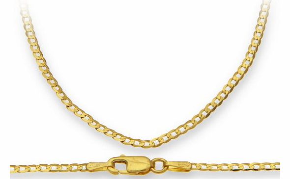 9ct Yellow Gold 2.3g Curb Necklace of 51 cm/20 Inch Length and 1.8mm Width