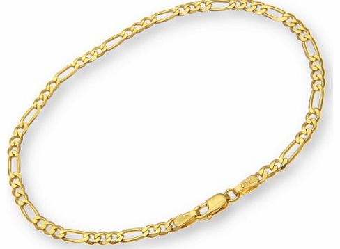 ChainCo 9ct Yellow Gold 2.6g Figaro Bracelet of 19cm/7.5 Inch Length and 3mm Width