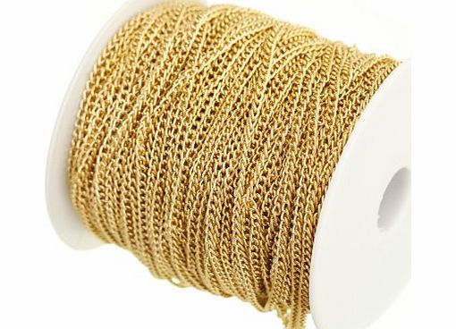 Chains for Jewellery Making ILOVEDIY 5 Meters Aluminum Plated Gold Cable Chain For Jewellery Making 4x3mm