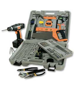 Challenge 173 Piece Tool Kit and 14.4V Drill