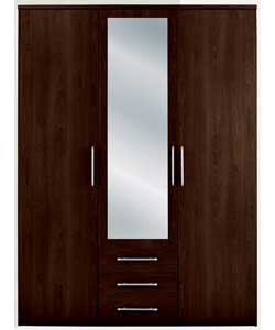 Challenge Vancouver 3 Door 3 Drawer Mirrored Wardrobe -