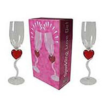Champagne Glass 2 Pack - Heart