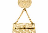 Chanel Gold-tone handbag brooch
