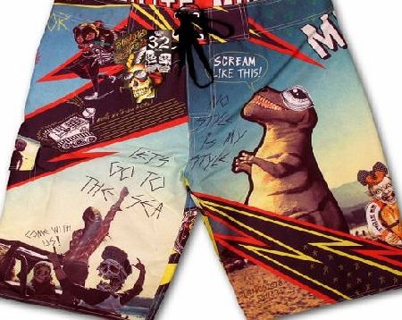 CHAQUETERO Shorts Mens Kite surf Short Beach wear Summer Pant Skateboard Fashion Tatoo Bernuda Pant XXL - W38