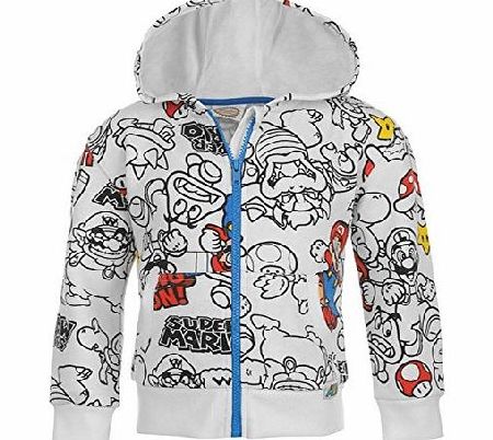 Character Kids Zip Hood ChdB43 White AOP 5-6 Yrs