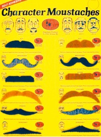 Character Tashes 12 Assorted Styles and Colours