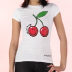 Character Womens Smiley Cherry Up T-Shirt White