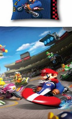 Character World 135 x 200 cm Nintendo Mario Race Single Panel Duvet Set