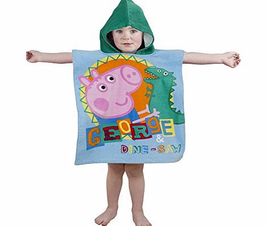Character World  Peppa Pig George Roar Hooded Poncho, Multi-Colour