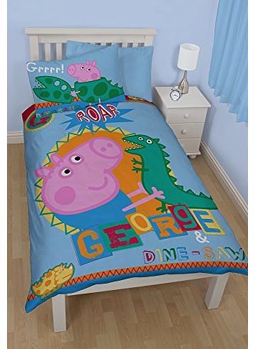 Character World  Peppa Pig George Roar Single Panel Duvet Set