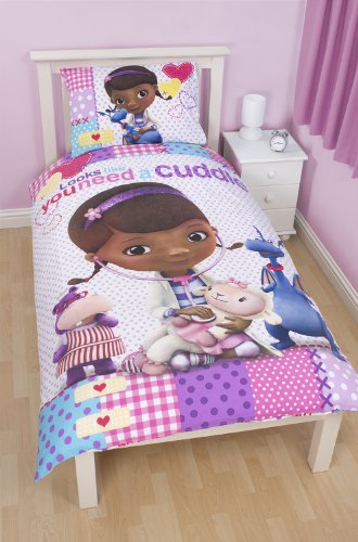 Character World Disney Doc McStuffins Patch Single Panel Duvet Set, Multi-Colour