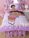 Character World Dora Totally Adorable Single Panel Duvet Set