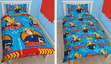 Character World Fireman Sam Brave Single Reversible Rotary Duvet Set Duvet Cover and Pillow Case