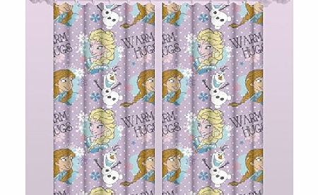 Character World New Disney Frozen Anna Elsa and Olaf Crystal Pencil Pleat Ready Made Curtains Set