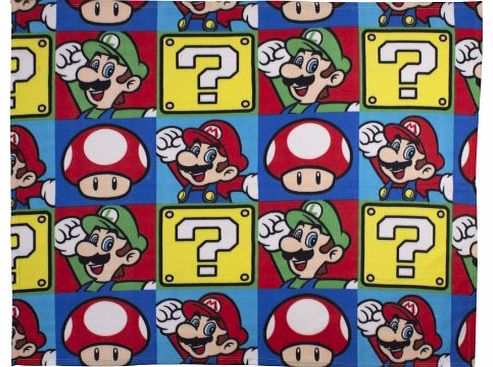 Character World Nintendo Mario Brothers Rotary Fleece Blanket, Multi-Color