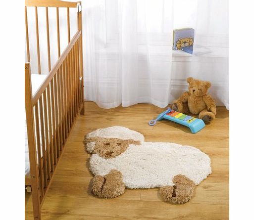 Characterland Kiddy Play Little Lamb Kids Children Nursery Soft Shaggy Rug in Natural 75 x 80 cm (23`` x 27``) Carpet