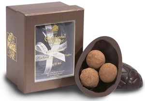 Dark Fine de Champagne truffles Easter egg