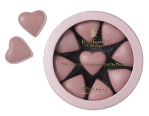 Pink Marc de Champagne truffle hearts - Non sale