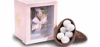 Pink Marc de Champagne truffles Easter egg -