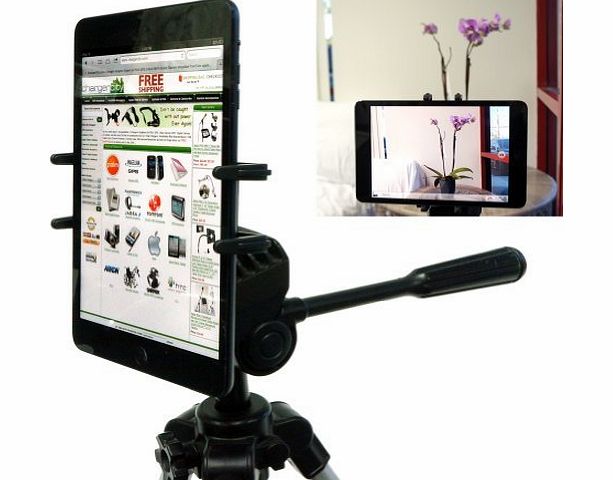 Charger-City Exclusive Apple iPad Mini Samsung Galaxy Tab 2 II 7`` to 8`` Tablet Tripod MonoPod Video Camera Adapter Mount with 1/4-20 Thread Adapter amp; 360 Degrees Angle Adjustment Holder (IPAD MINI