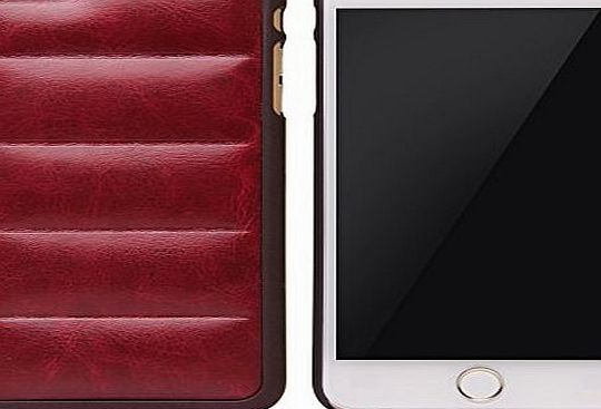 CHARITIK iPhone 6 Case FREE Glass Protector, CHARITIK Slim Leather Case With Tempered Glass Screen Protection Soft Wax Surface Sofa Style (4.7, Dull Red)