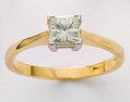 CHARLES and COLVARD 18-carat gold moissanite princess-cut ring
