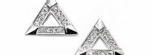 Charles Conrad Ladies Pave Triangle Stud Earrings