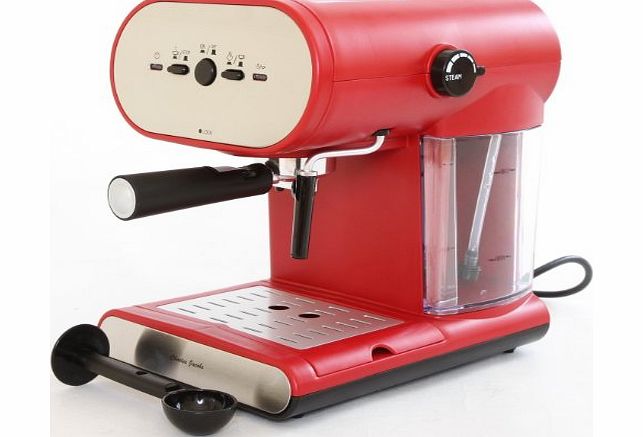 Charles Jacobs 15 Bar Pump Coffee - Espresso Italian New Design Machine in Red