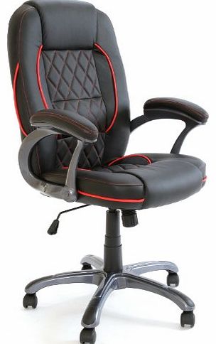 Charles Jacobs Executive High Back Support Office Chair in Black Business Tilt Lock Mechanism