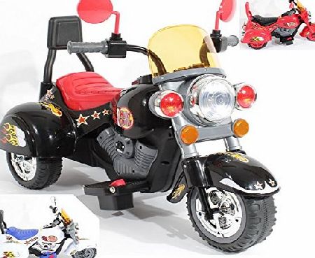 Charles Jacobs Harley Ride on Kids Motorcycle Electric Scooter Motorbike 6V Battery Operated Toy Trike (Black)