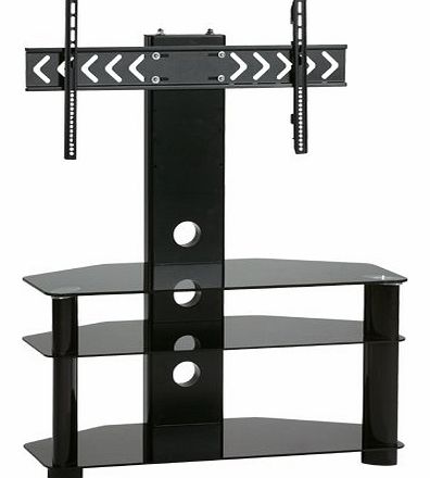 Charles Jacobs Hybrid Cantilever Lcd/Led/Plasma Hd Tv Glass Stand 32``-50`` Comes w/Built in Fixed Tv Bracket