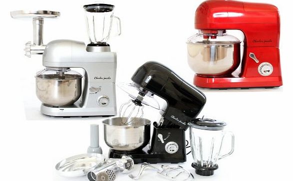 Kitchen Powerful 3 in 1 Food Stand Mixer incl.Blender,Meat Grinder 5L in Black,1200W w/Splash Guard