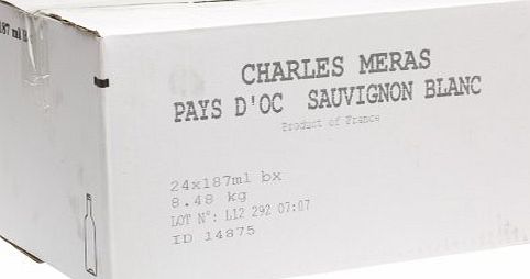 Charles Meras Sauvignon Blanc White Wine 18.75cl Bottle - 24 Pack