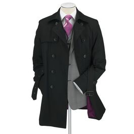 Charles Tyrwhitt Black Trench Coat