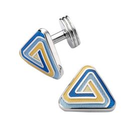 Gold & Blue Triangle Enamel Cufflinks