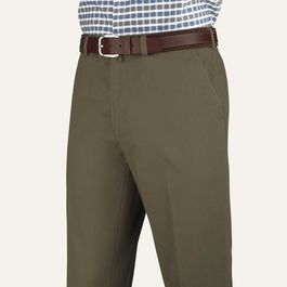 Charles Tyrwhitt Khaki Green Flat Front Chinos