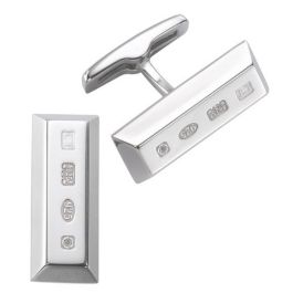 Charles Tyrwhitt Sterling Silver Ingot Bullion Cufflinks