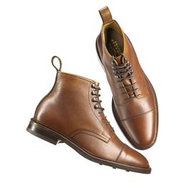 Tan Merchant Military Grainy Leather Boots