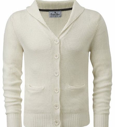 Charles Wilson Cotton Shawl Collar Cardigan (Medium, Cream)