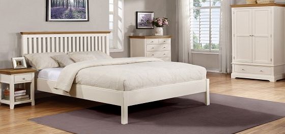 Charleston Bedside Table in Stone White and Oak