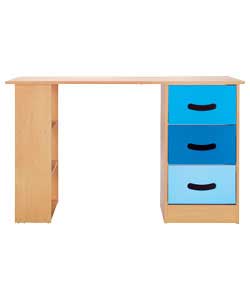 3 Drawer Desk - Blue