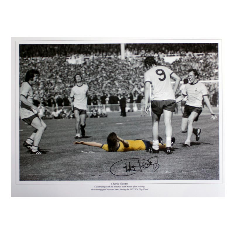 Charlie George Signed Arsenal Print: 1971 FA Cup Final