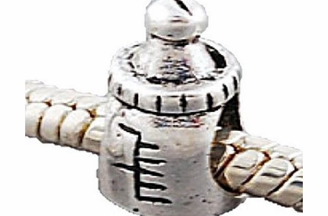 Silver Plated New Baby Child Bottle Charm Bead Fits Pandora Troll Silver Charm Bracelets Chains