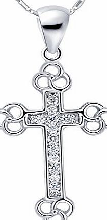 925 Sterling Silver Crystal Cross Necklaces Pendants for Men Women Accessories Fashion Jewelry