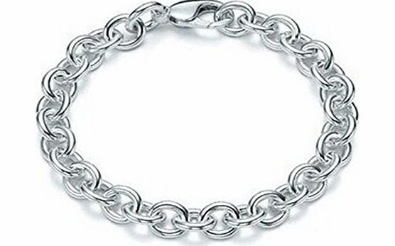 CharmHouse Sterling Silver Chain Bracelets for Men Women Fashion Jewelry Accessories