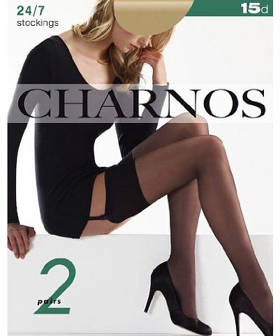 Charnos 24/7 stockings - 2 pair pack barely black small