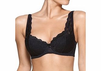 Charnos Rosalind black cotton blend half bra