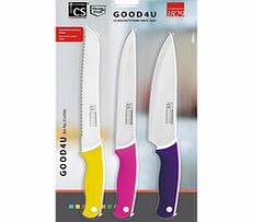 Good 4 U stainless steel 3 knife set