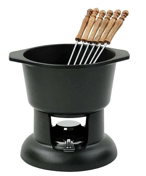 Chasseur Fondue Set With Forks Black