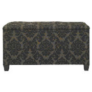 Damask Ottoman, Black
